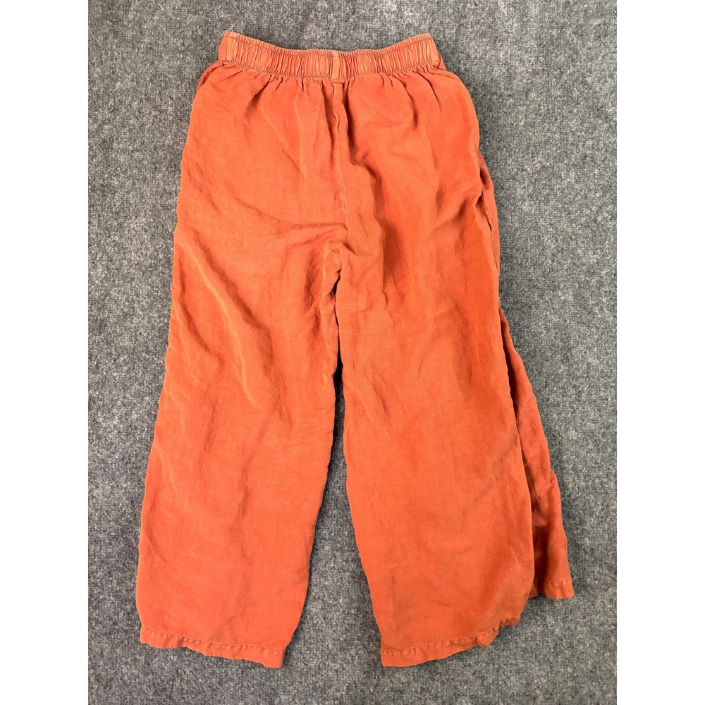 YFB Women's Rust Wide Leg Cropped Pants Elastic Waist Boho Medium - Picture 2 of 16